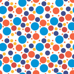 Round seamless pattern. Seamless retro circle pattern. Dotted round seamless background, pattern, ornament for wrapping paper, fabric, textile, website, wallpaper. Vector illustration.