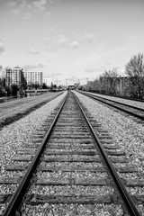 Fototapeta na wymiar empty railroad train tracks