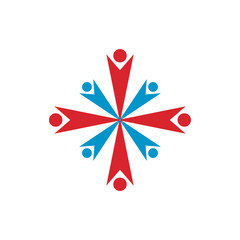 Community and adoption care logo design vector template