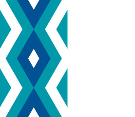 Card with zigzag, triangle, rhombus, line pattern of geometric shapes and empty space. Leaflet with colorful mosaic pattern. Colorful geometric background. Vector illustration. 