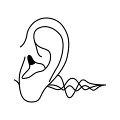 ear with sound wave avatar character