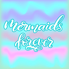 Vector lettering illustration with mermaid