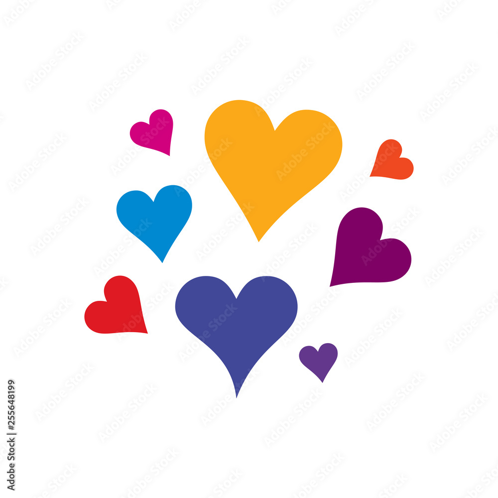 Sticker love icon logo template