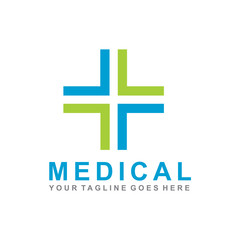 Medical and health care logo design vector template