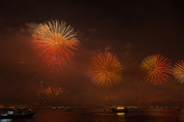 Fireworks in İstanbul Bosphorus