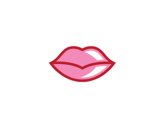 Rose lip woman, mouth for logo design illustration, women lips icon