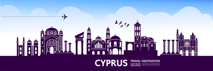 Foto op Canvas CYPRUS travel destination vector illustration. © Creative_Bringer
