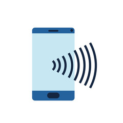 smartphone with sound wave isolated icon