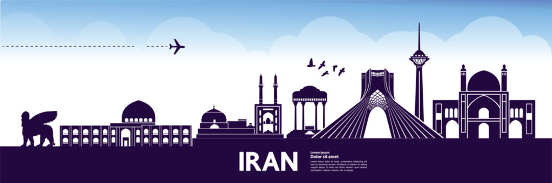 IRAN travel destination vector illustration.
