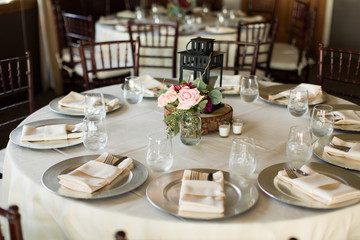 Beautifully styled reception table decor