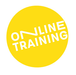 Online Training label on white