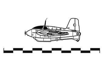 Messerschmitt Me.163 СOMET. Outline drawing