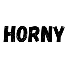 horny label on white