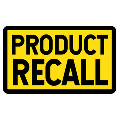 Product Recall sign on white