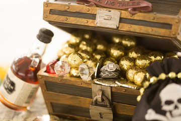 Pirate treasure chest of gold