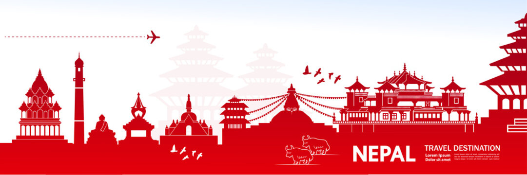 NEPAL travel destination vector illustration.