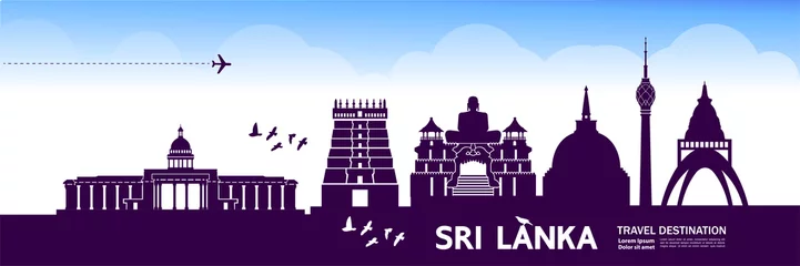 Foto op Aluminium Sri Lanka travel destination vector illustration. © Creative_Bringer