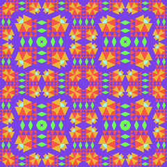 Geometric colourful with tribal look seamless pattern