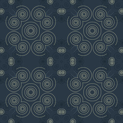 Fototapeta na wymiar Geometric swirls intricate seamless pattern