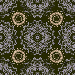 Vibrant biomorphic circular seamless pattern