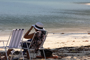 On a tropical beach in Thailand