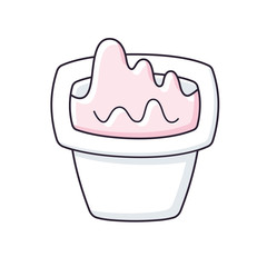 Yogurt in a white plastic cup isolated