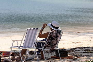 On a tropical beach in Thailand