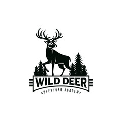 Vintage deer hunter logo design