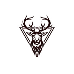 Vintage deer hunter logo design