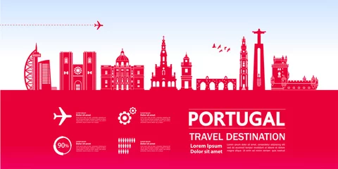 Fotobehang Portugal travel destination vector illustration. © Creative_Bringer