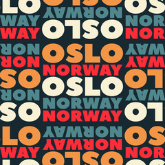 Oslo, Norway seamless pattern