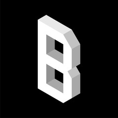 3d Letter B logo icon design template element. Vector illustration