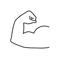 Strong muscles icon. Arm muscle vector illustration