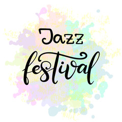 Music festival lettering vector illustration