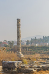 Ruins of Temple of Artemis, one of the Seven Wonders of the Ancient World, near Selçuk, Turkey