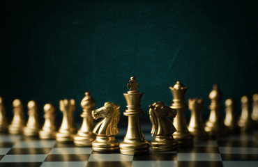 Idea strategy and confidential  competition business concept, King chess pieces on board