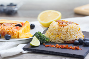  Fried rice with sausage, Thai food