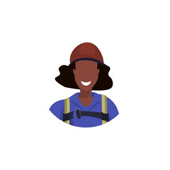 african american woman face avatar industrial climber in uniform professional occupation concept female cartoon character portrait flat white background