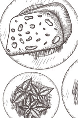 pattern of delicious italian food