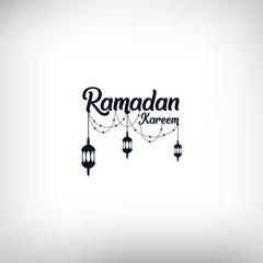 Ramadan kareem background, illustration with arabic lanterns. EPS 10 - vector