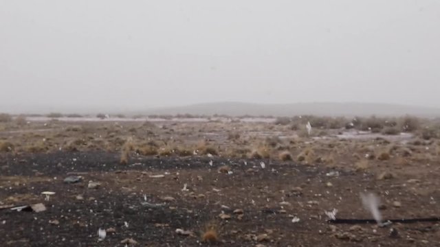 Snow falling in Northern Arizona Desert
