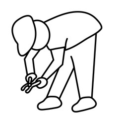 Webbuilder at work. outline stock vector illustration