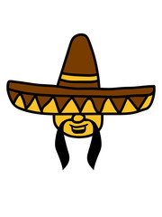 kopf gesicht mexikaner lustig südamerika sombrero siesta spanisch hut party feiern spaß mustache schnurrbart clipart comic cartoon design