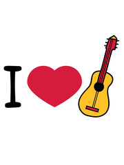 I love liebe herz gitarre lernen spielen song cool sänger band party feiern spaß clipart comic cartoon design