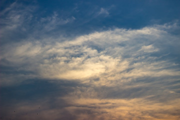 beautiful sky and clouds at sunset in venezuela