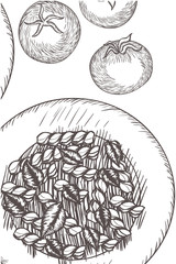 pattern of delicious italian food