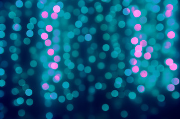 blurred aquamarine background with natural bokeh light lilac balls. abstract web backdrop - Image