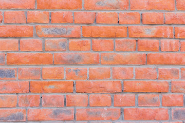 brick wall texture of red baked brick, brick Foundation