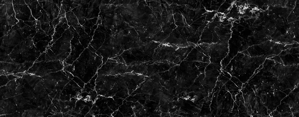 Foto op Plexiglas Marmer Natuurlijke zwarte marmeren textuur voor huid tegel behang luxe achtergrond, voor ontwerp kunstwerk. Steen keramische kunst muur interieurs achtergrond ontwerp. Marmer met hoge resolutie
