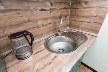 The photo of a sink in a bathroom